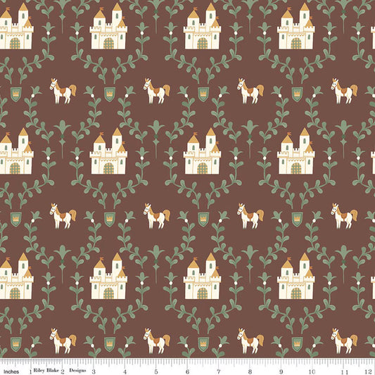 Faraway Kingdom - Enchanted Castle - Cocoa - Yardage