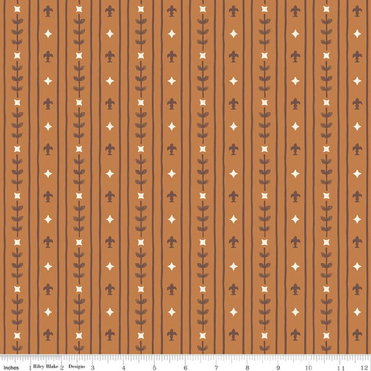 Faraway Kingdom - Royal Stripe - Earth - Yardage