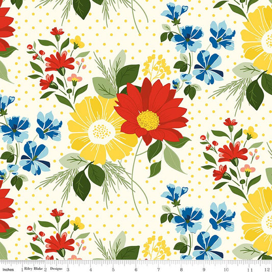 Summer's In Town - Main - Cream - Yardage