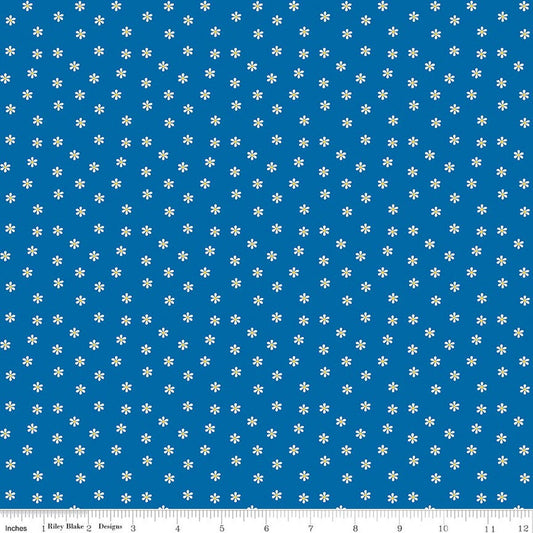 Summer's In Town - Daisies - Blue - Yardage