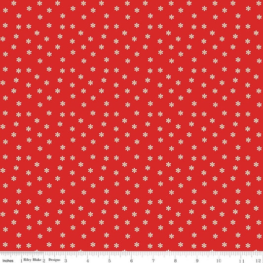 Summer's In Town - Daisies - Red - Yardage