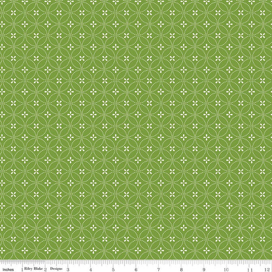 Summer's In Town - Circle Dots - Green - Yardage