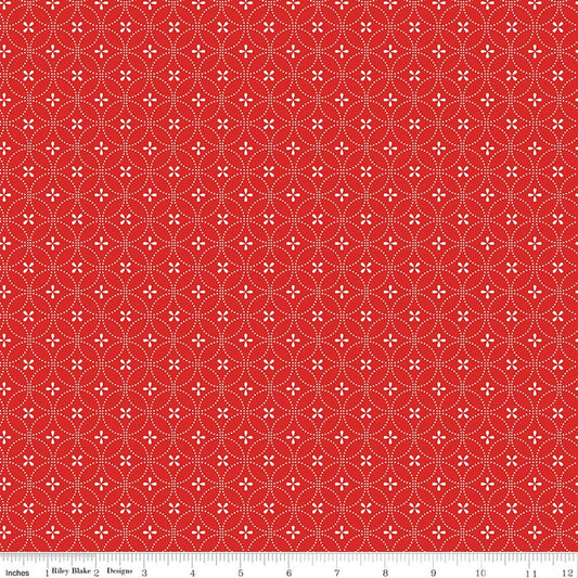 Summer's In Town - Circle Dots - Red - Yardage