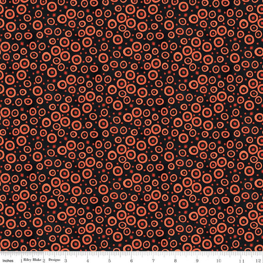 Spooky - Polka Dots - Black - Yardage