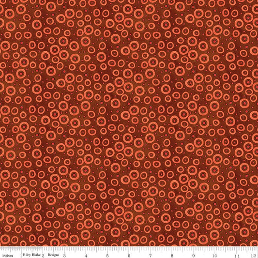 Spooky - Polka Dots - Rusty Oak - Yardage