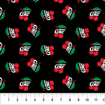 Coca Cola Core - Cherry Coke - Black - Yardage