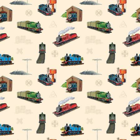 Thomas & Friends™ 80th Anniversary - Main - Cream - Yardage