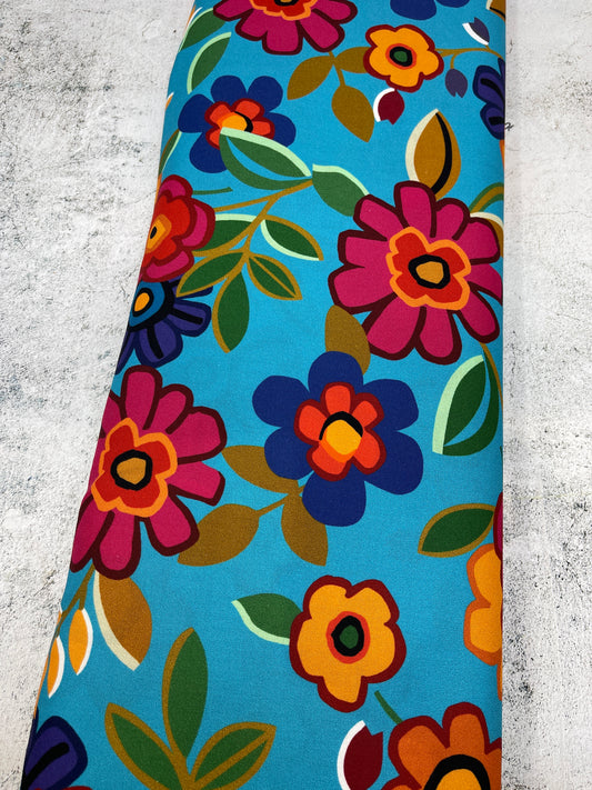 Bright and Bold Bright Blooms Blue Yardage