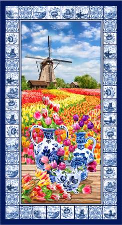 Spring In Delft Tulip Field 24" - Panel