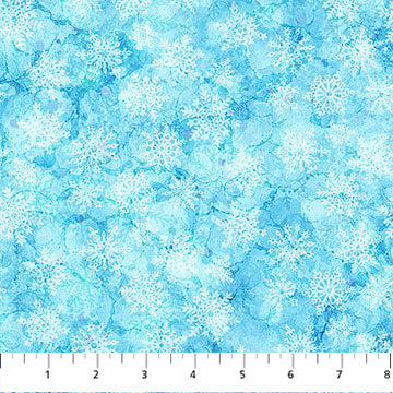 Midwinter Magic Snowflakes Blend Light Blue Fabric