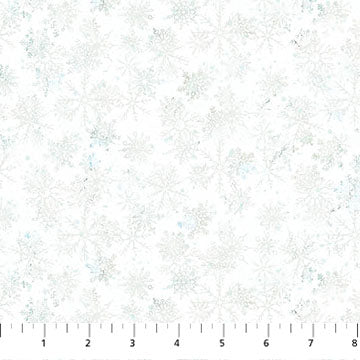 Tundra Crossing Snowflakes White Fabric