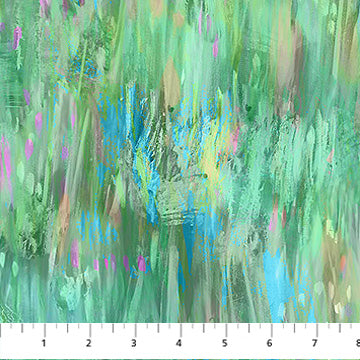 Lotus Lg Brushstrokes Light Green Multi Fabric