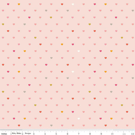 Serendipity 2 - Hearts - Blush - Yardage