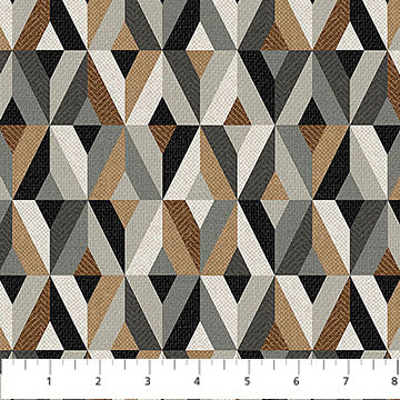 Haberdashery Flannel - Diamonds - Northcott - Gray Multi - Yardage