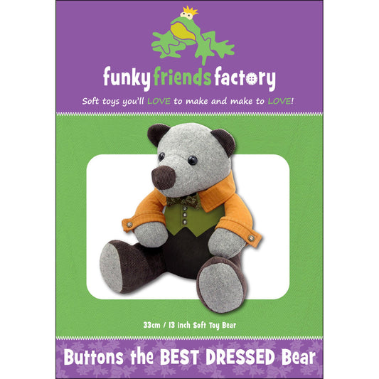 Buttons The Best Dressed Bear Pattern