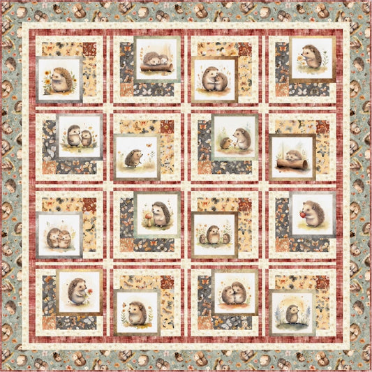 FRAMED CUTIES QUILT KIT- FEATURING HEDGEHUGS
