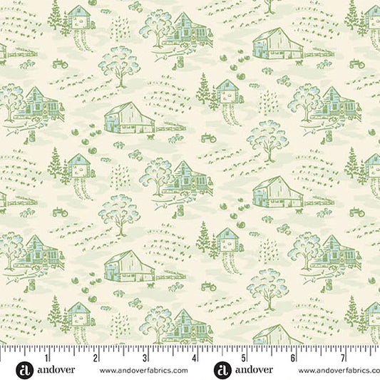 Heartland - Little Toile - Green - Yardage