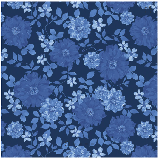 Celeste Collection Camelot - Floral Paradise - Navy - Yardage