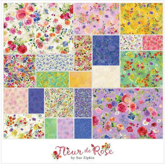 Fleur de Rose - 10" Squares, 42 pcs - Layer Cake