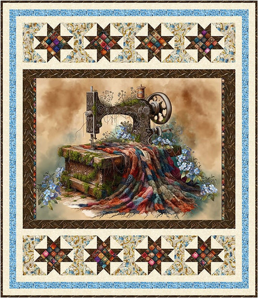 Forget Me Not - Framed In Quilt Size 58" x 67" - Quilt Kit