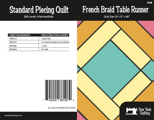 French Braid Table Runner Quilt 20 1/2" x 48"