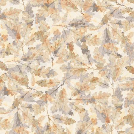 Golden Hour - Scattered Leaves - Cream - Yardage