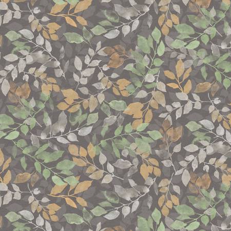 Golden Hour - Allover Vines - Charcoal - Yardage