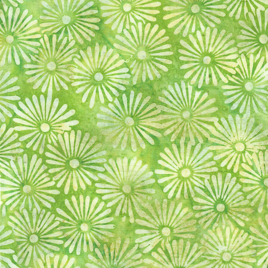 Island  Batik- Island Batik Fabrics Sunlit Garden Daisy Green Pistachio- fabric