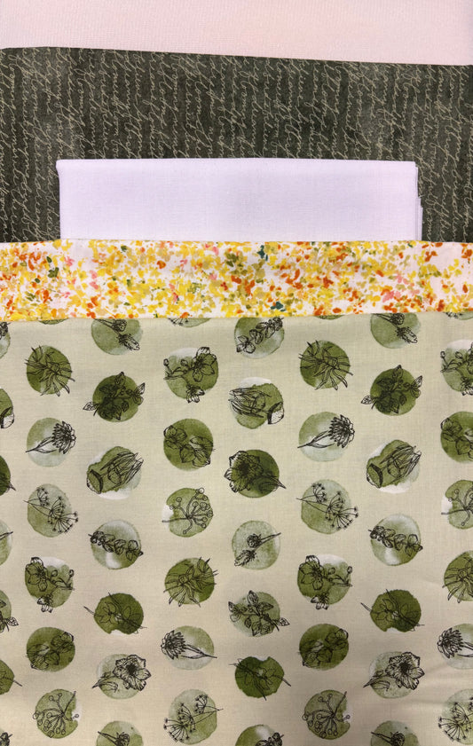 Laurel Bag Pattern - Collection Blooming Memories Figo - Reversible Project Bag - Kit