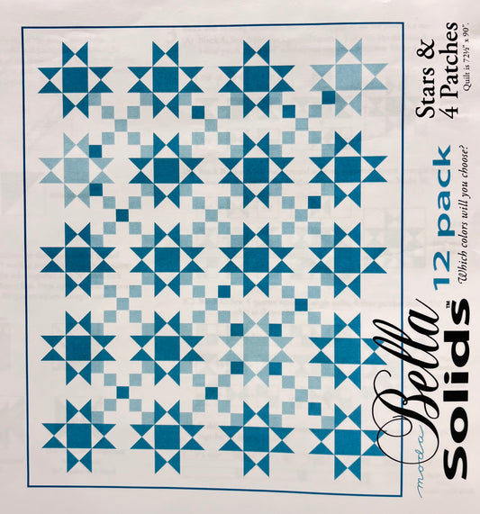Stars & 4 Patches Pattern - Collection Grunge 72 1/2"x 90" - Quilt Kit