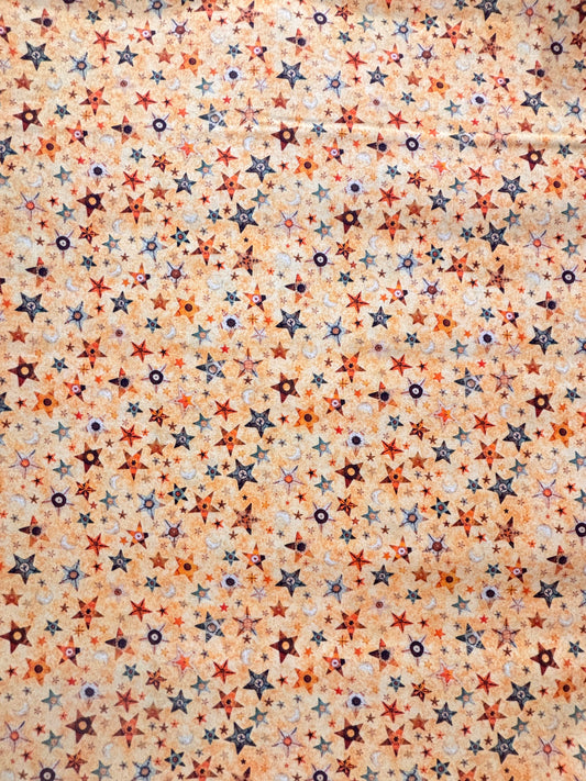 A Haunting We Will Go - Stars & Moons - Orange - Yardage