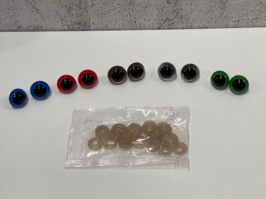 10 mm Safety Eyes for Dolls & Amigurumi – 100 Eyes (50 Pairs) Assorted Colors