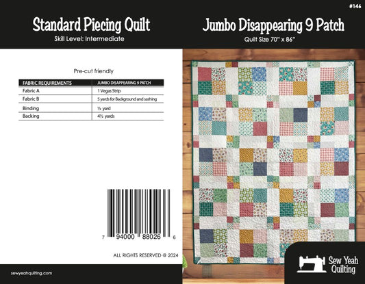 Jumbo Disappearing 9 Patch Quilt 70" x 86"