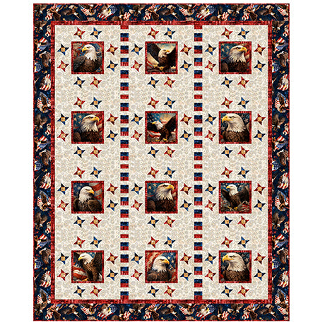 Stars Around 1776 Pattern - Collection 1776 QT Fabrics 62"x77" - Quilt Kit