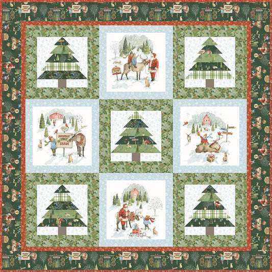 Santa's Tree Farm Panel Quilt Kit