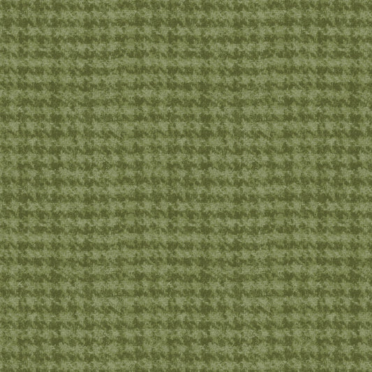 Woolies Flannel - Houndstooth - Green - Yardage