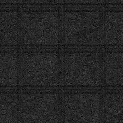 Woolies Flannel - Tartan Grid - Charcoal - Yardage