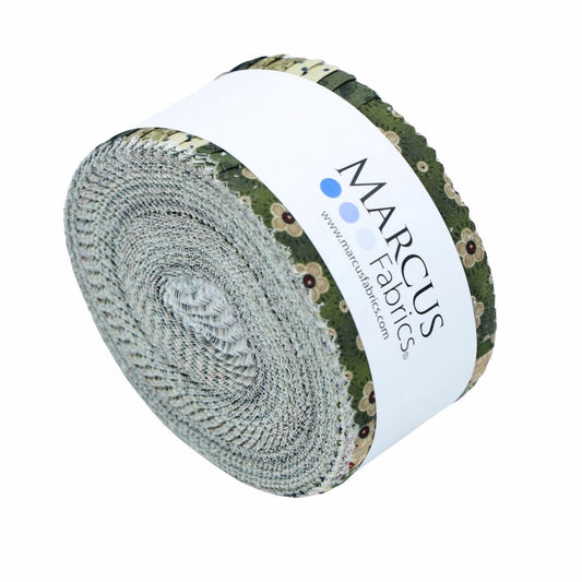 Old Village Greens - 2.5" Strips, 40 pcs - Jelly Roll
