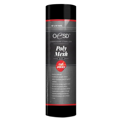Polymesh CutAway Black (10" x 10yds)