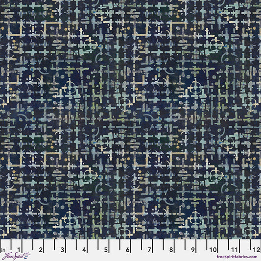 On Your Mark Maze Indigo Fabric