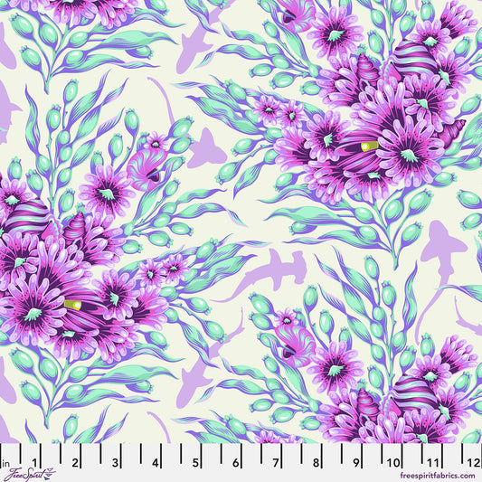 Floral Reef - Shadow Sharks - Ultraviolet - Yardage