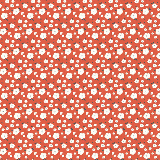 Serendipity 2 - Flower Bed - Orange - Yardage