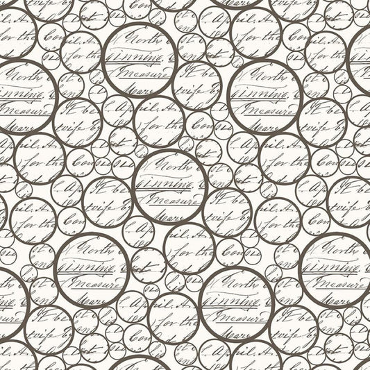 Stamped - Orbit Paper - Cream - Yardage