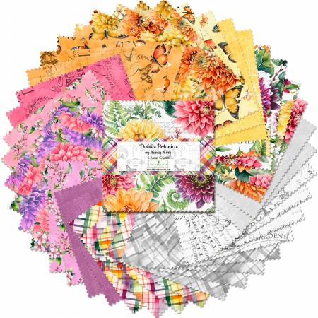 Dahlia Botanica - 5" Squares, 42 pcs - Charm Pack