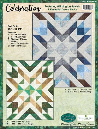 Celebration Pattern - Collection Floral Flutter 73" x 91 1/4" - Quilt Kit