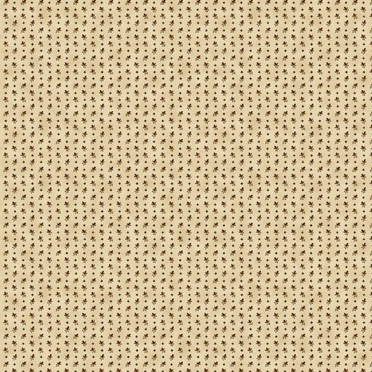 Cotton Thimble Miniatures Tossed Buds Tan Fabric