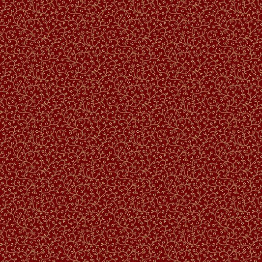Cotton Thimble Miniatures Vines Red Fabric