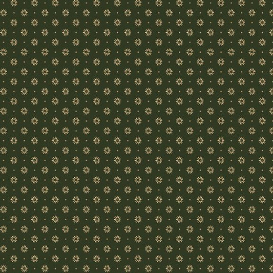 Old Village Greens - Dual Petals - Green - Yardage