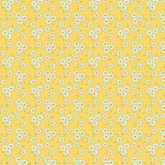 Aunt Grace Goes Scrappy Daisy Yellow Fabric