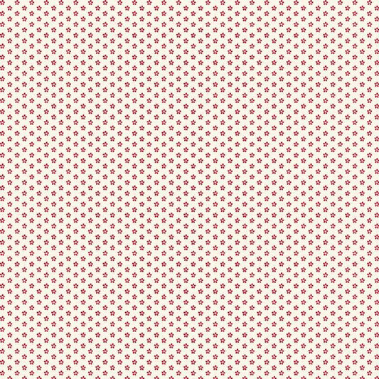 Aunt Grace Goes Scrappy Mini Flowers Red Fabric